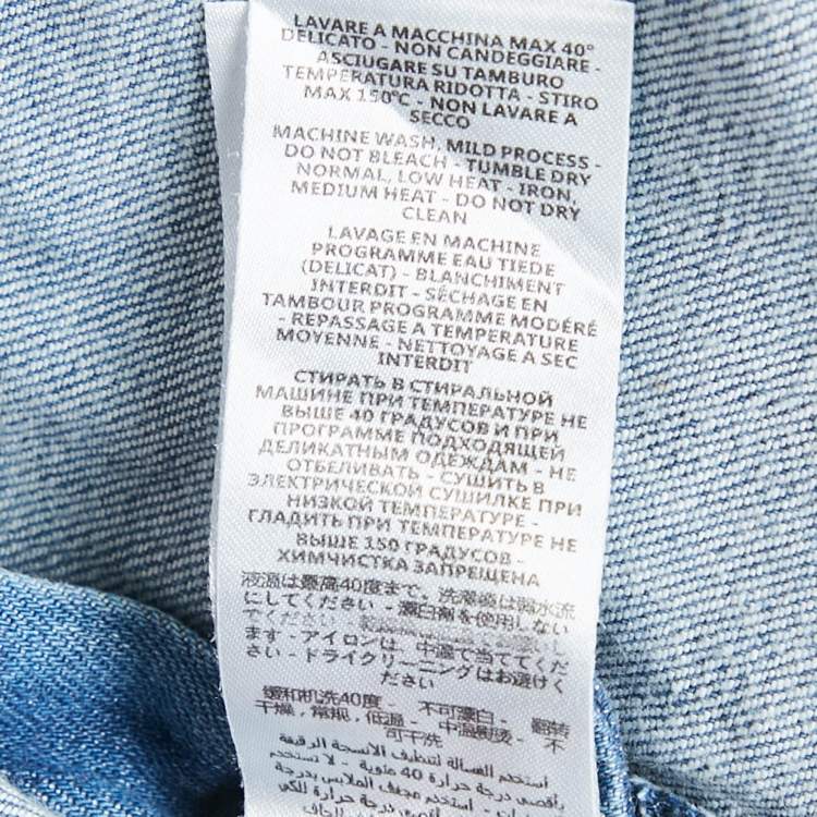 Pre Owned Stella McCartney Blue Embordered Denim Applique Detail Jumpsuit 10 Yrs