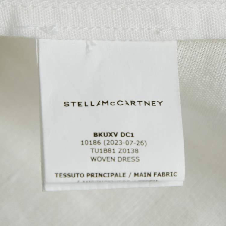 Pre Owned Stella McCartney Kids White Sunflower Embroidered Linen Blend Dress 12 Yrs 