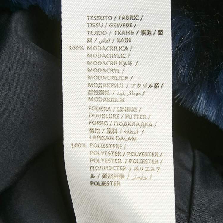 مملوكة مسبقًا Stella McCartney Kids Blue Hearts Pattern Fur Zip-Up Jacket 8 Yrs