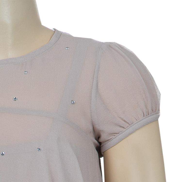 Pre Owned Stella McCartney Kids Beige Crystal Studded Dress 5 Yrs