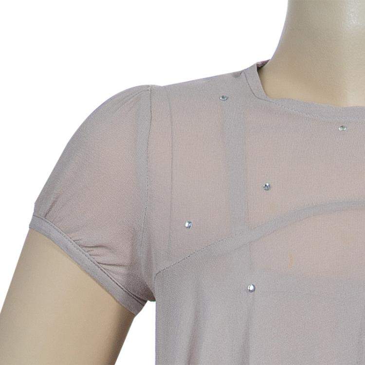 Pre Owned Stella McCartney Kids Beige Crystal Studded Dress 5 Yrs