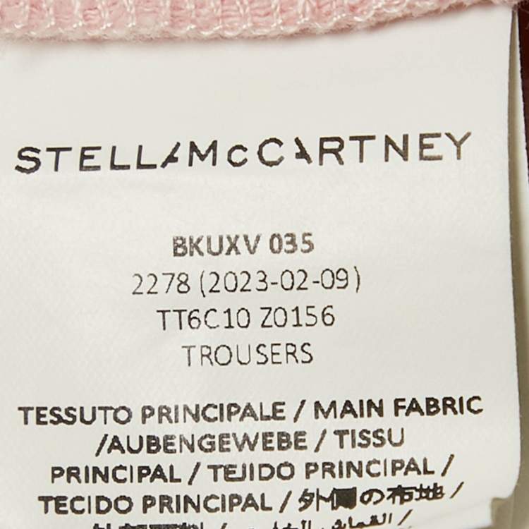 Pre Owned Stella McCartney Kids Pink Logo Embossed Denim Wide Leg Jeans 10 Yrs