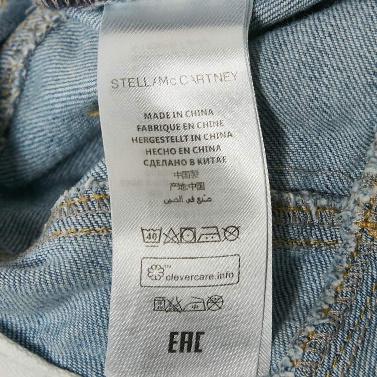 Pre Owned Stella McCartney Blue Denim Applique Detail Jeans 10 Yrs Waist 24"