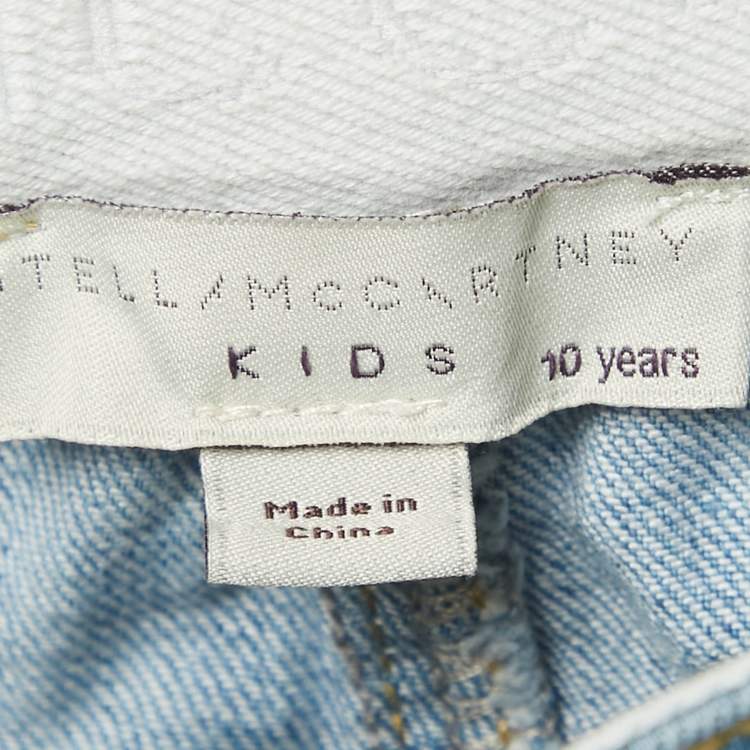 Pre Owned Stella McCartney Blue Denim Applique Detail Jeans 10 Yrs Waist 24"
