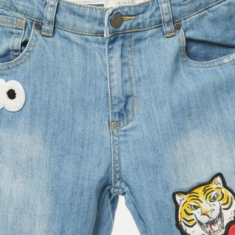 Pre Owned Stella McCartney Blue Denim Applique Detail Jeans 10 Yrs Waist 24"