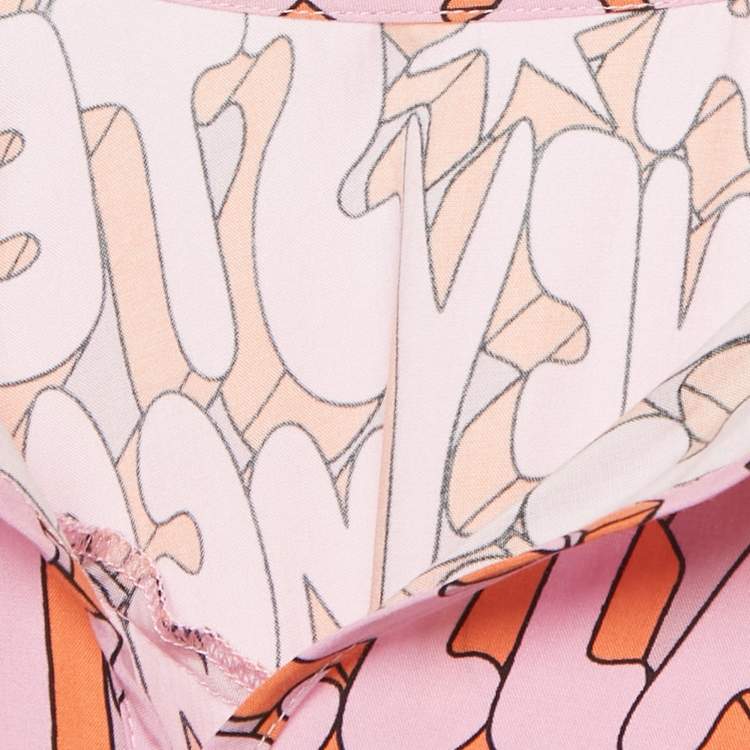 Pre Owned Stella McCartney Kids Pink Logo Printed Viscose Blend Short Dress 12 Yrs 