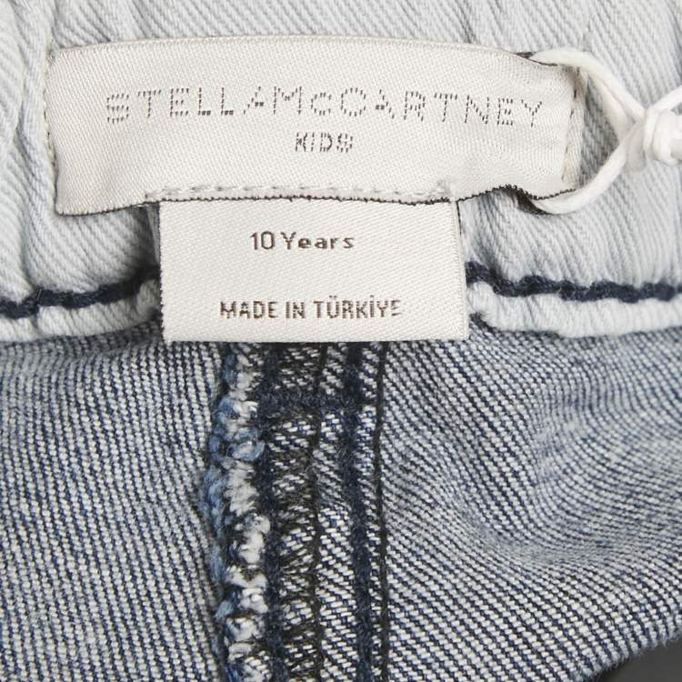 Pre Owned Stella McCartney Kids Blue Star Print Denim Jeans 10 Yrs