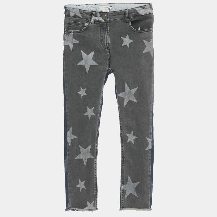 Pre Owned Stella McCartney Kids Blue Star Print Denim Jeans 10 Yrs