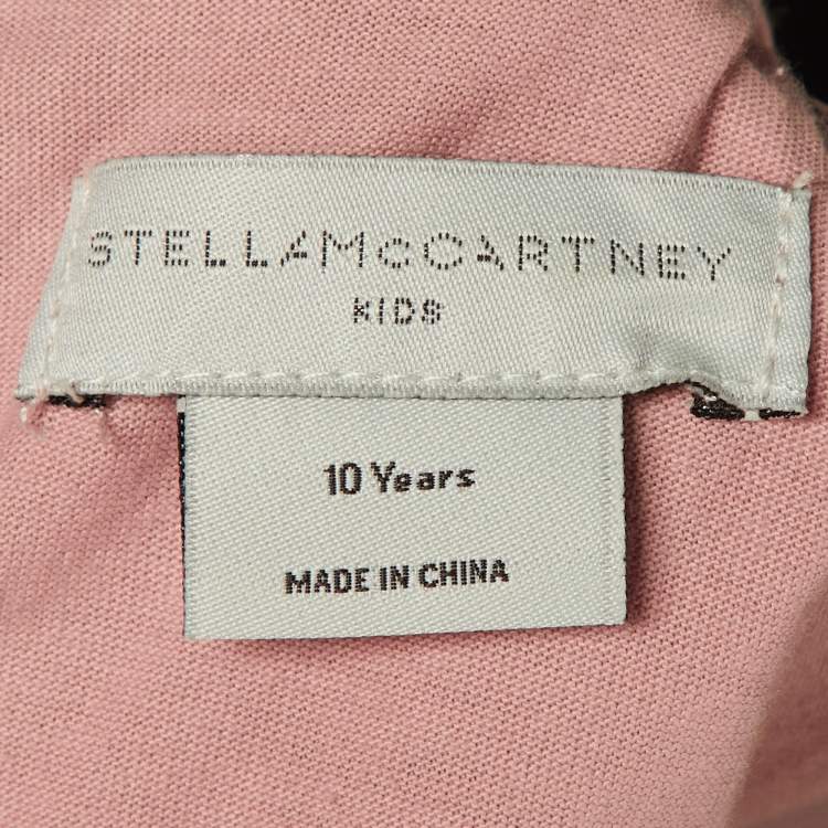 Pre Owned Stella McCartney Kids Pink 3D Heart Applique Tulle Dress 10Yrs 
