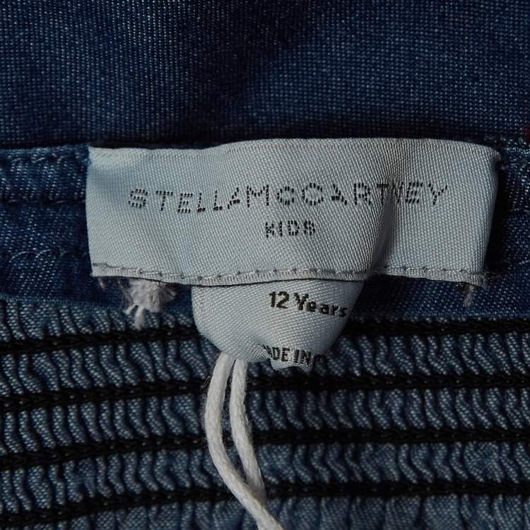 Pre Owned Stella McCartney Blue Smocking Detail Chambray Dress (12 Yrs)