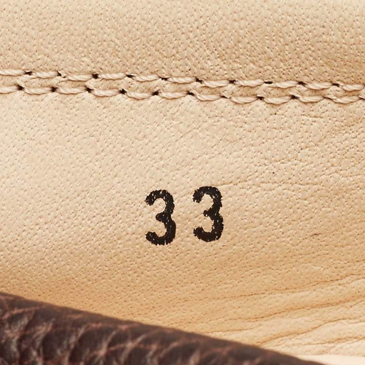 Pre Owned Tod's Dark Brown Leather Gommino Driving Loafers Size 33