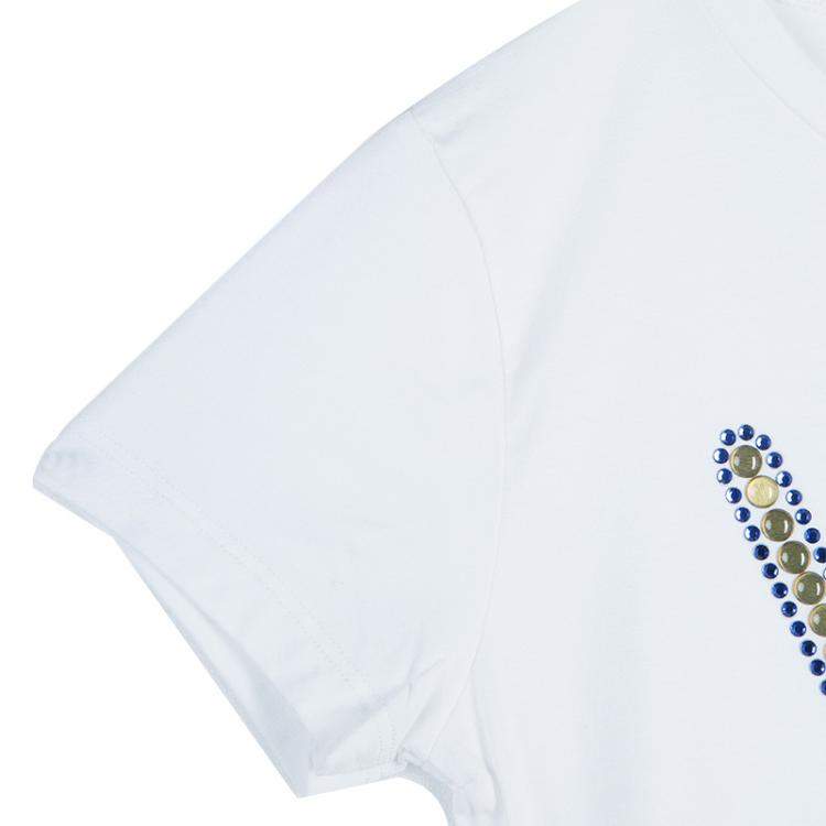 Pre Owned VDP White Swarovski Embellished Logo Tshirt 12 Yrs 