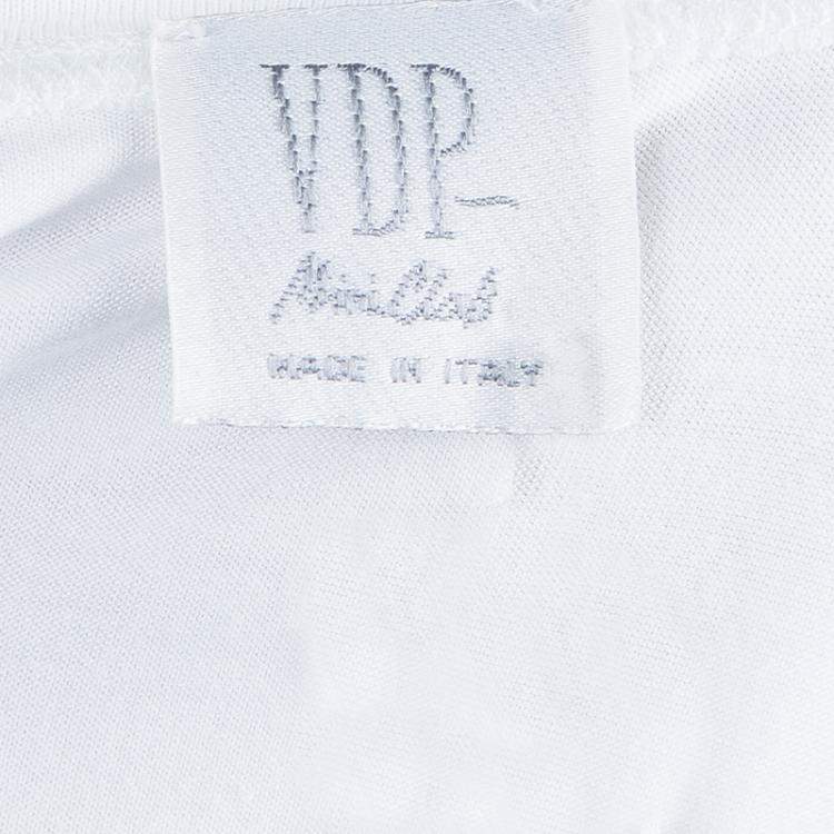 Pre Owned VDP White Swarovski Embellished Logo Tshirt 12 Yrs 