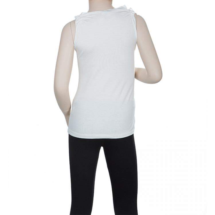 Pre Owned VDP White Embellished Heart Detail Sleeveless Top 8 Yrs 