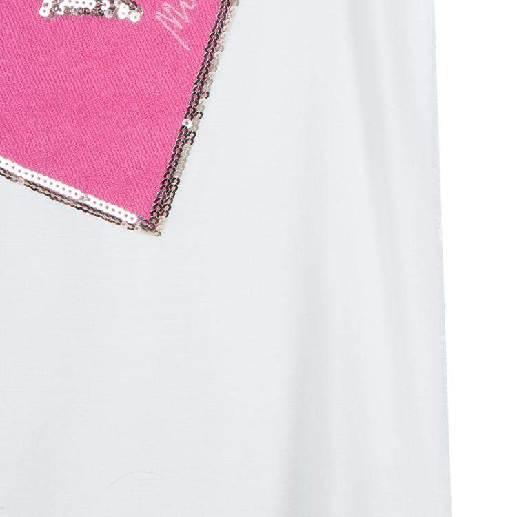 Pre Owned VDP White Embellished Heart Detail Sleeveless Top 8 Yrs 