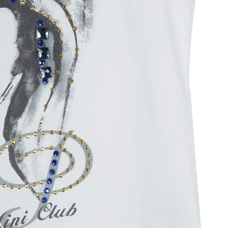 Pre Owned VDP White Swarovski Embellished Printed Tshirt 12 Yrs 