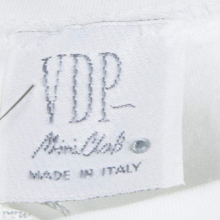 Pre Owned VDP White Swarovski Embellished Printed Tshirt 12 Yrs 