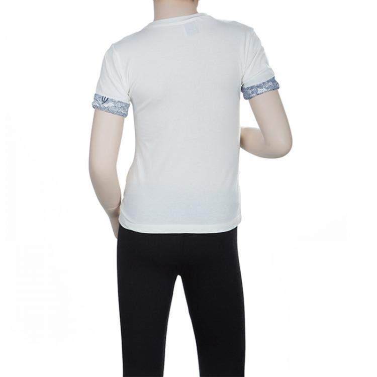 Pre Owned VDP White Swarovski Embellished Printed Tshirt 4 Yrs