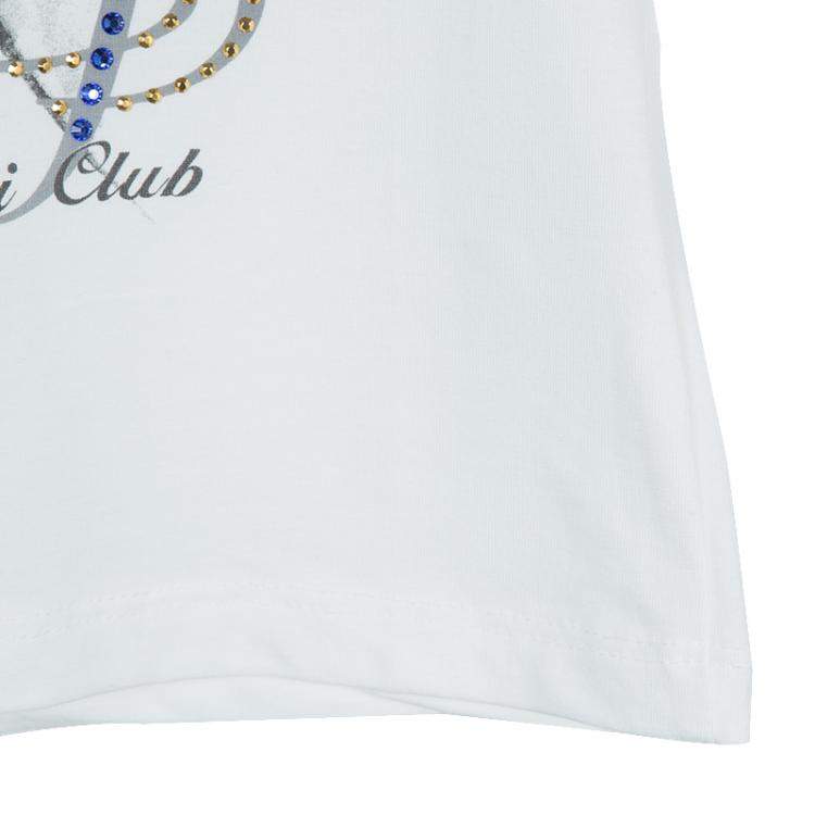 Pre Owned VDP White Swarovski Embellished Printed Tshirt 4 Yrs