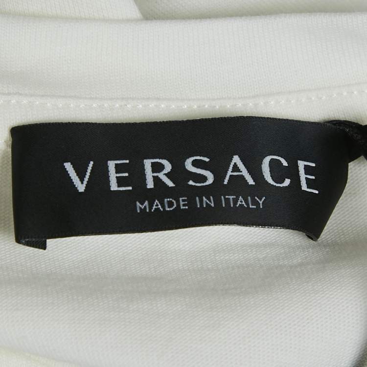 مملوكة مسبقًا Versace Kids White Medusa Print Cotton Crew Neck T-Shirt 10 Yrs
