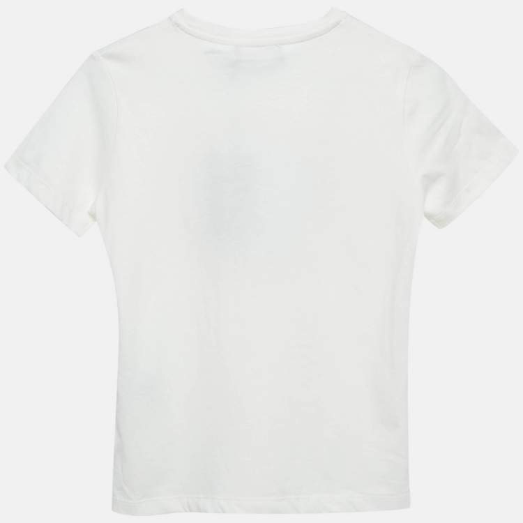 مملوكة مسبقًا Versace Kids White Medusa Print Cotton Crew Neck T-Shirt 10 Yrs
