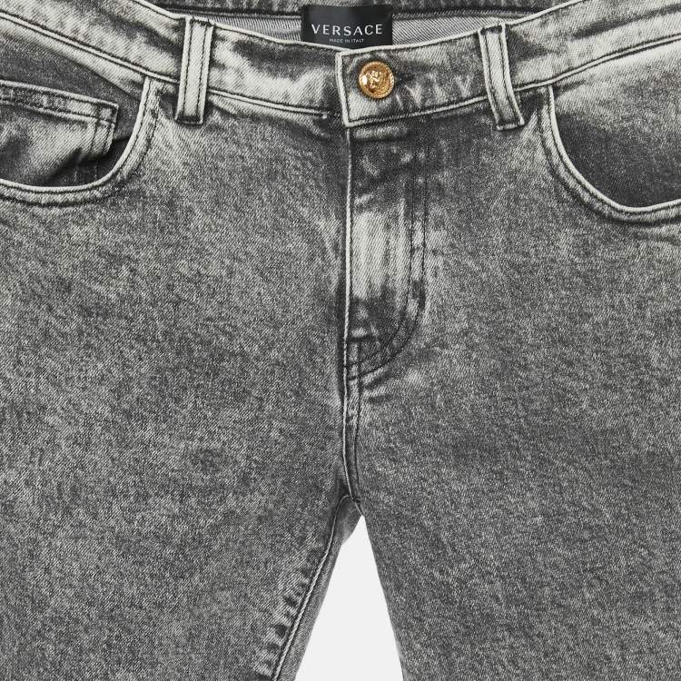 Pre Owned Versace Kids Grey Denim Shorts 12Yrs/Waist 28"