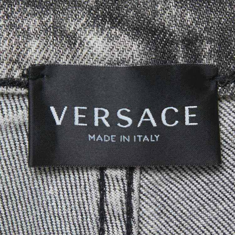 Pre Owned Versace Kids Grey Denim Shorts 12Yrs/Waist 28"