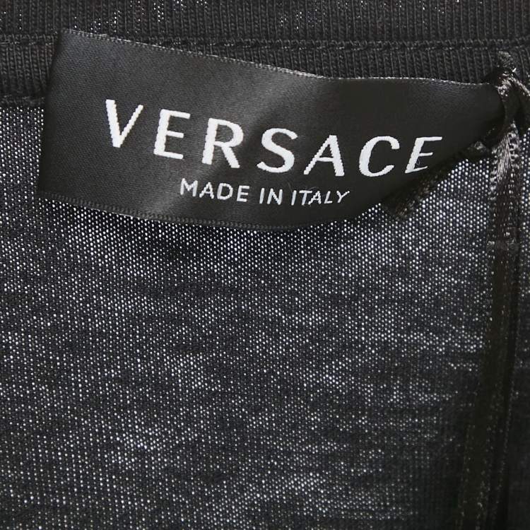 Pre Owned Versace Kids Black Printed Jersey Crewneck T-Shirt 12Yrs