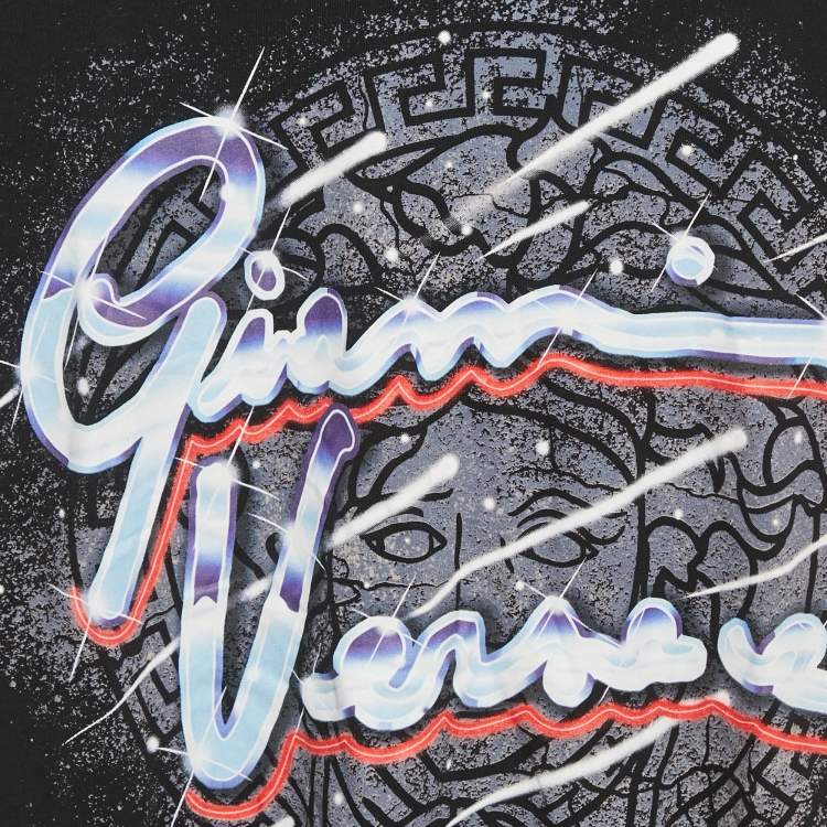 Pre Owned Versace Kids Black Printed Jersey Crewneck T-Shirt 12Yrs