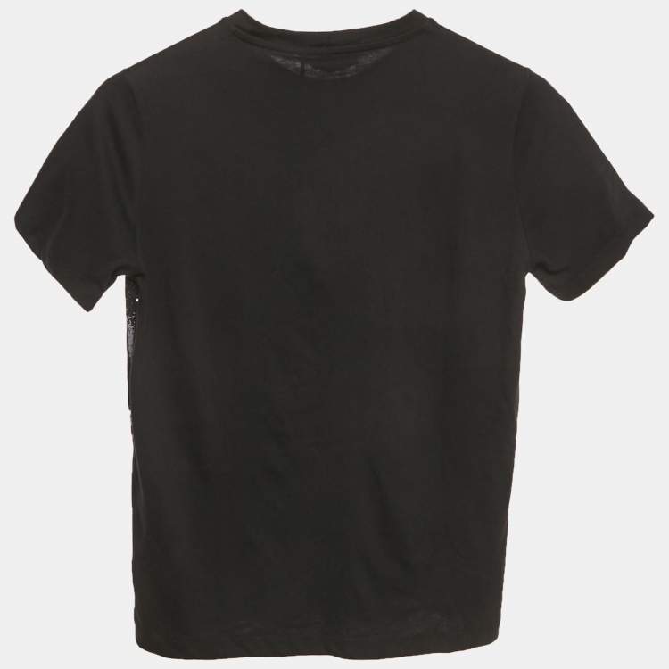 Pre Owned Versace Kids Black Printed Jersey Crewneck T-Shirt 12Yrs