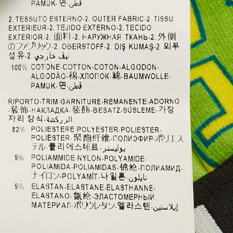 Pre Owned Versace Kids Green Logo Print Fleece Shorts 6/9M 