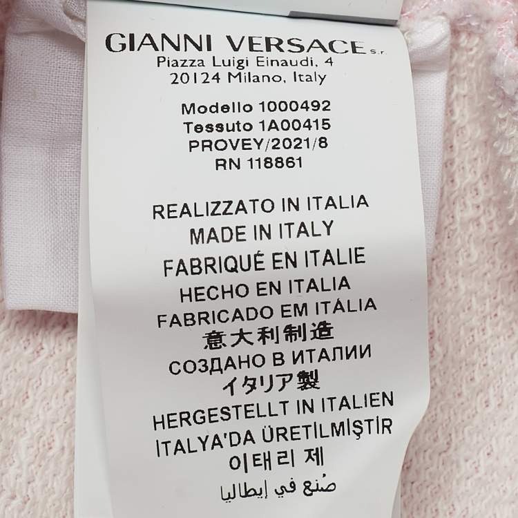 Pre Owned Versace Kids Pink/Blue Starfish Print Cotton Knit Hoodie 8 Yrs 
