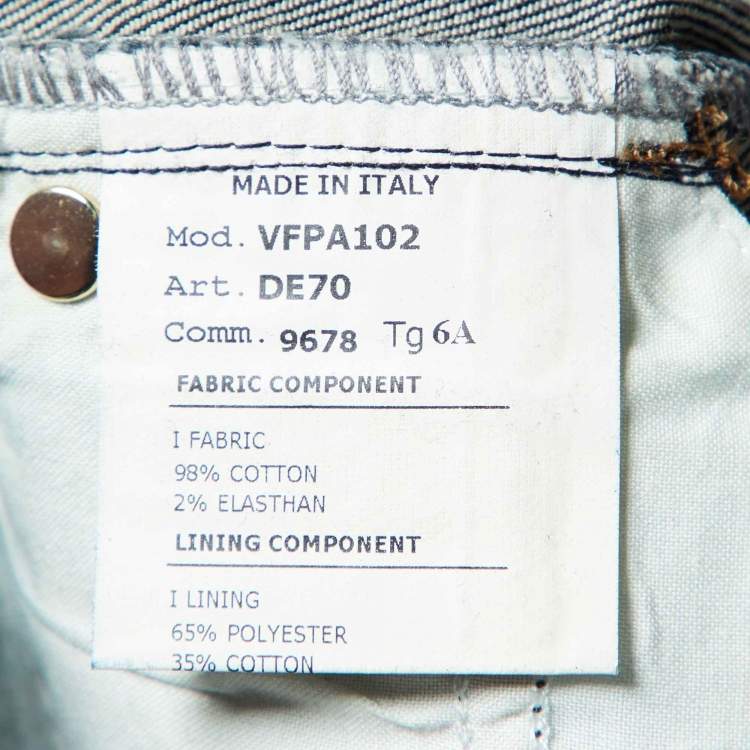 Pre Owned Young Versace Dark Blue Dot Print Denim Jeans 6 Yrs