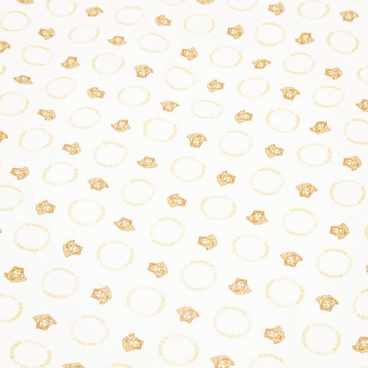 Pre Owned Young Versace White Medusa Print Cotton Baby Blanket 