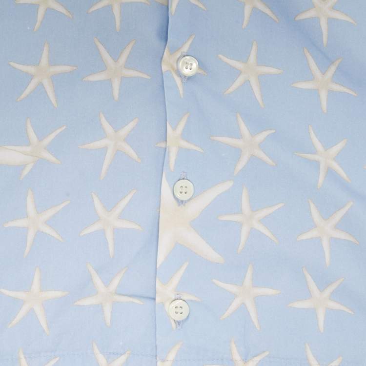 Pre Owned Versace Kids Blue Star Print Cotton Set 36M
