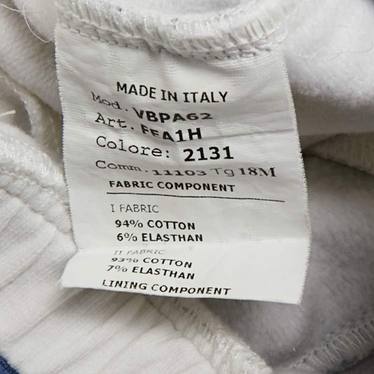 Pre Owned Young Versace Blue Barocco Print Cotton Pants 18M