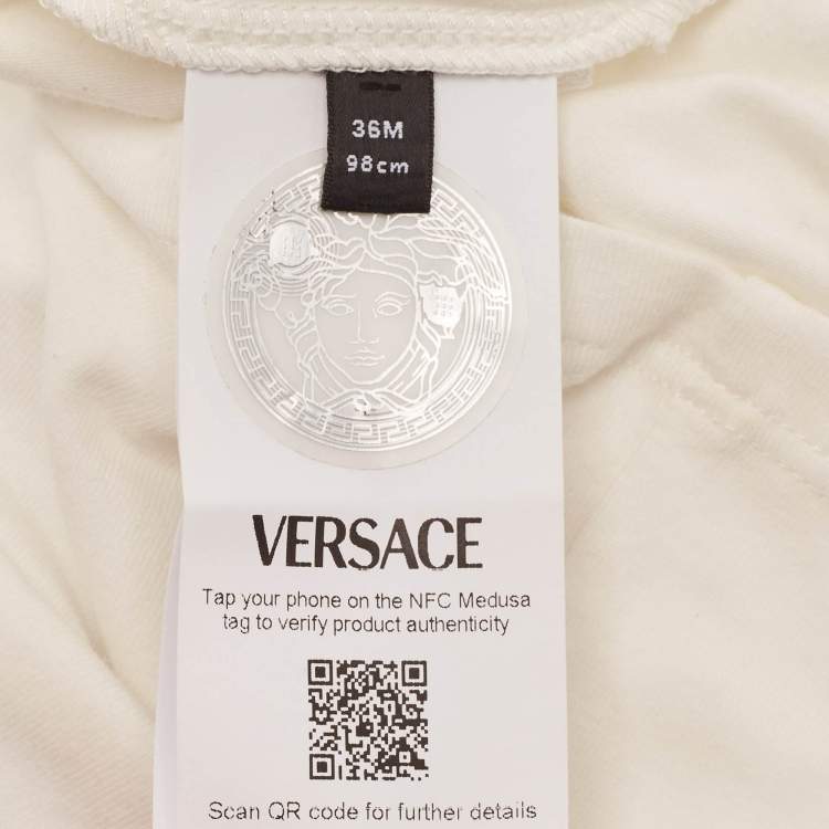 Pre Owned Versace Kids White L'Ancora Print Cotton Crew Neck T-Shirt 36 M