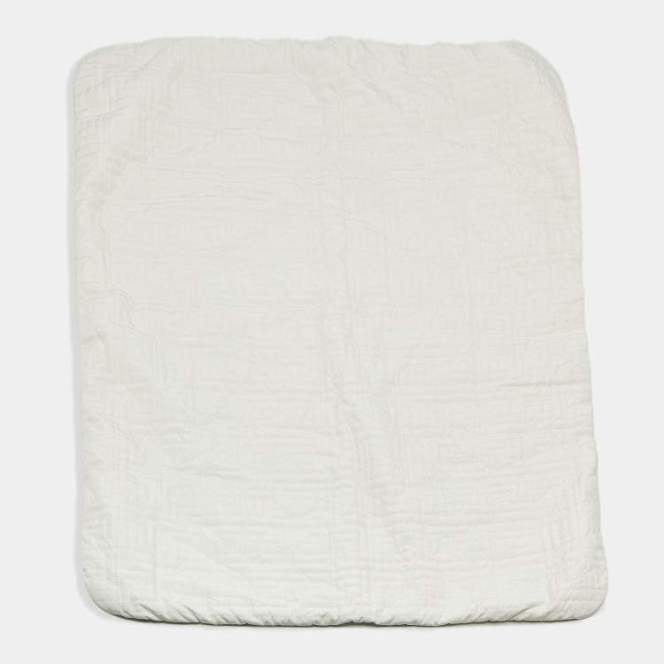 Pre Owned Young Versace White Printed Cotton Infant Baby Blanket 