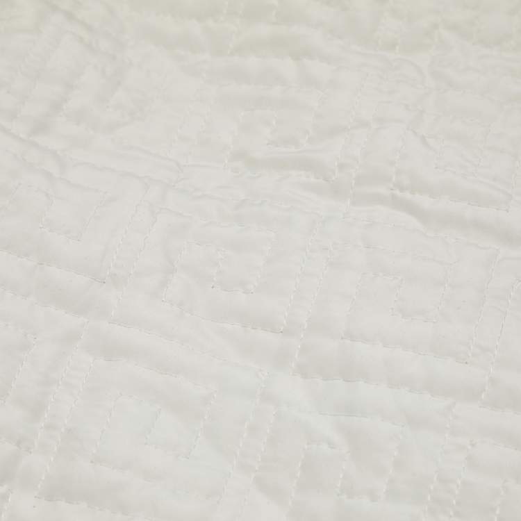 Pre Owned Young Versace White Printed Cotton Infant Baby Blanket 