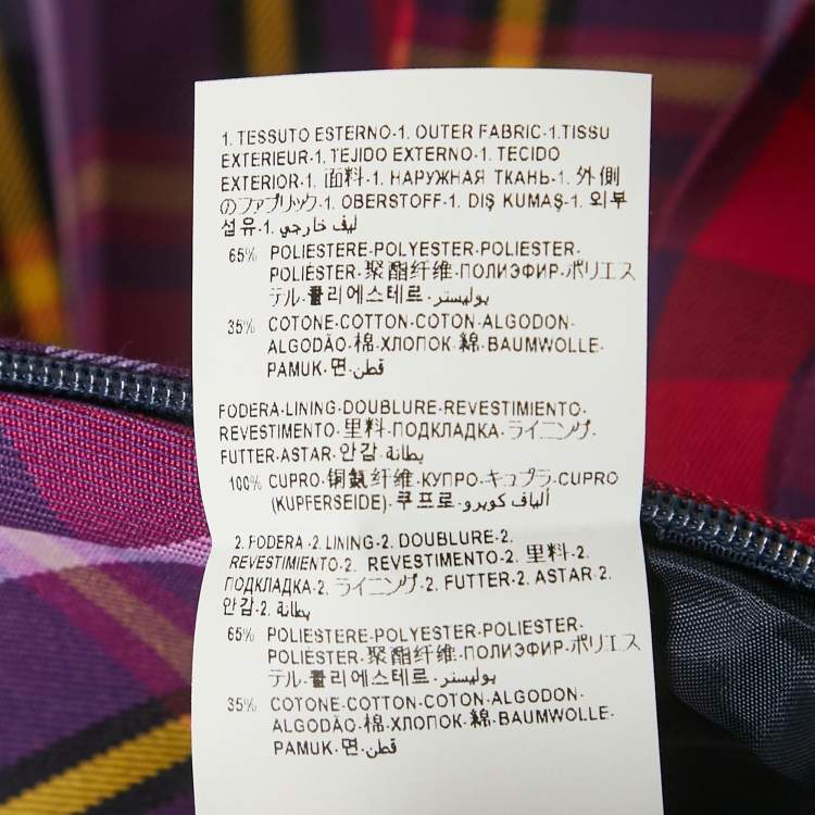 Pre Owned Versace Purple/Multicolor Plaid Cotton Blend Pleated Skirt 10 Yrs