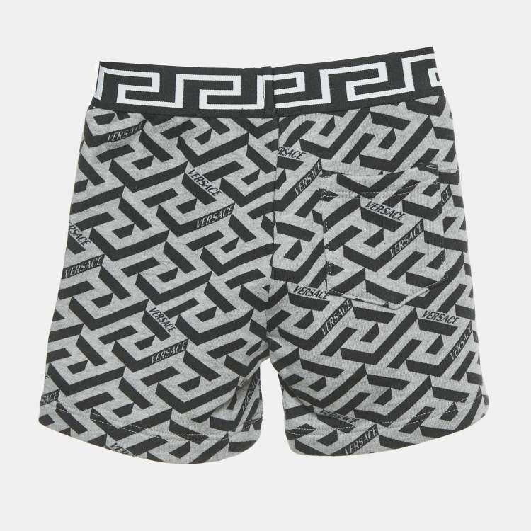 Pre Owned Versace Kids Grey Printed Jersey Shorts 12-18M