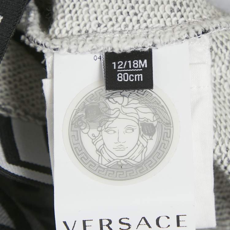 Pre Owned Versace Kids Grey Printed Jersey Shorts 12-18M