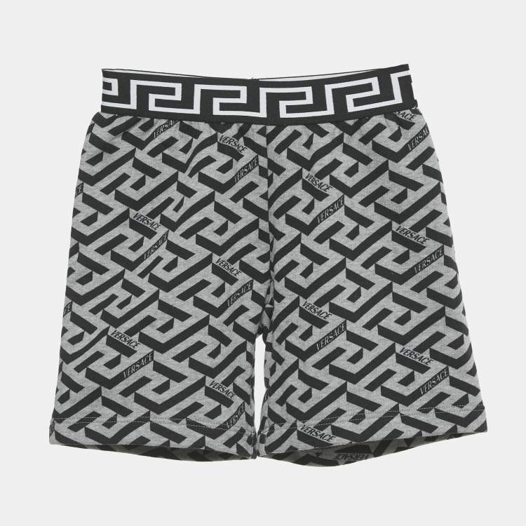 Pre Owned Versace Kids Grey Printed Jersey Shorts 36M