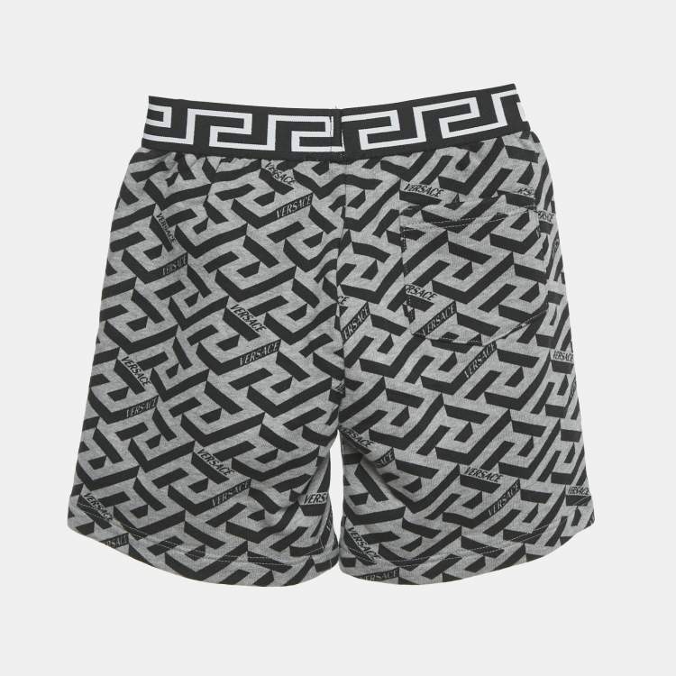 Pre Owned Versace Kids Grey Printed Jersey Shorts 36M