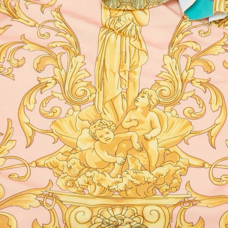 مملوكة مسبقًا Versace Kids Multicolor Barocco Goddess Jersey Swimsuit 12Yrs