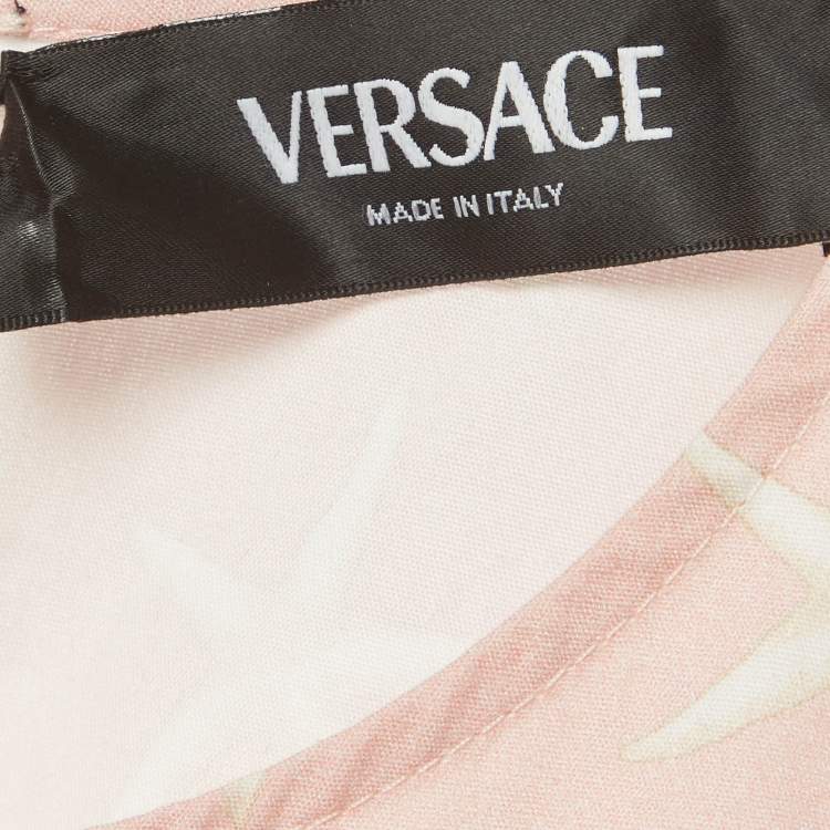 Pre Owned Versace Pink Starfish Print Cotton Ruffle Dress 8Yrs