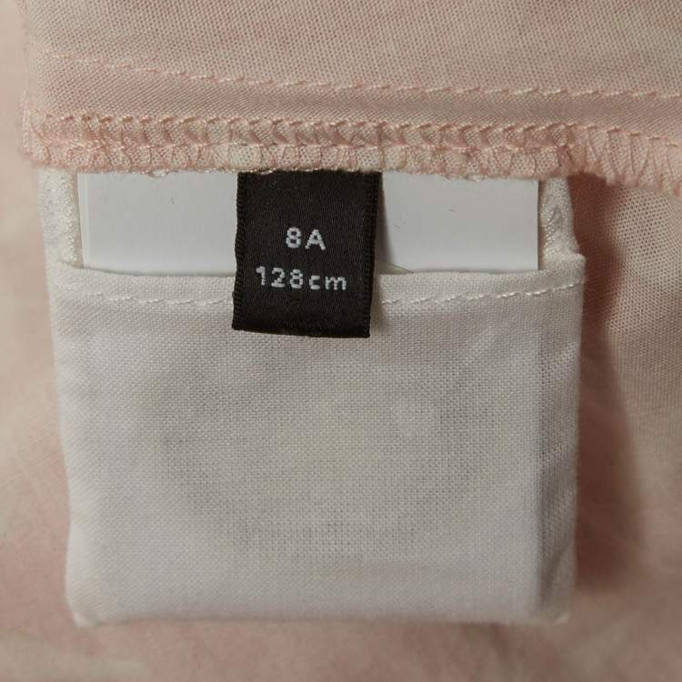 Pre Owned Versace Pink Starfish Print Cotton Ruffle Dress 8Yrs