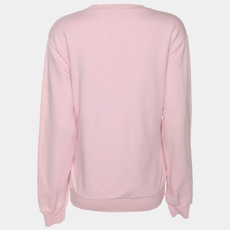 Pre Owned Versace Pink Knit Embellished Medusa Sweatshirt 14 Years