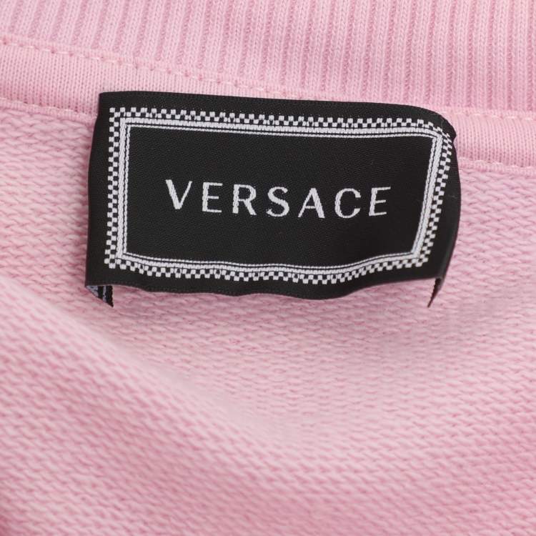 Pre Owned Versace Pink Knit Embellished Medusa Sweatshirt 14 Years