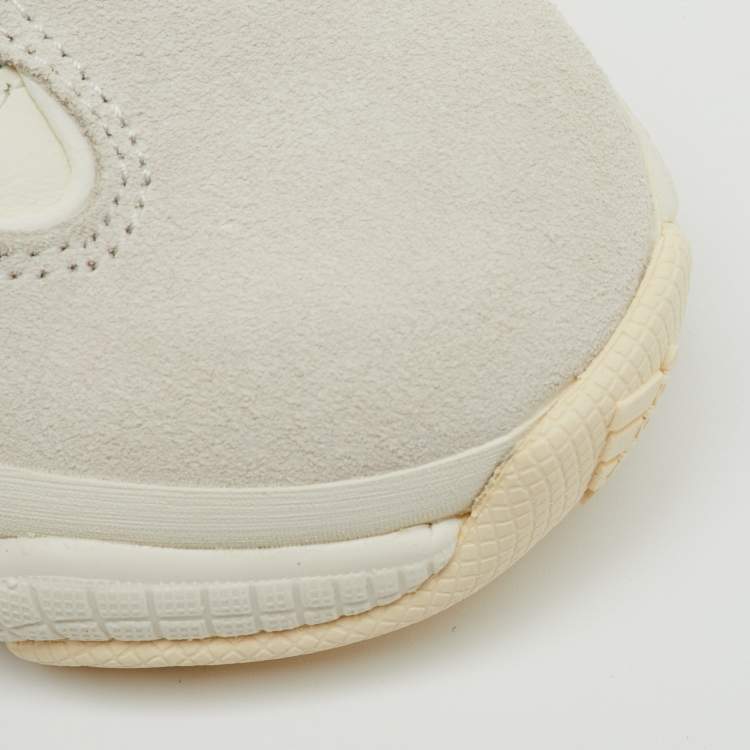 Pre Owned Yeezy x Adidas White Mesh, Suede and Leather Yeezy 500 Bone White (Kids) Sneakers Size 30